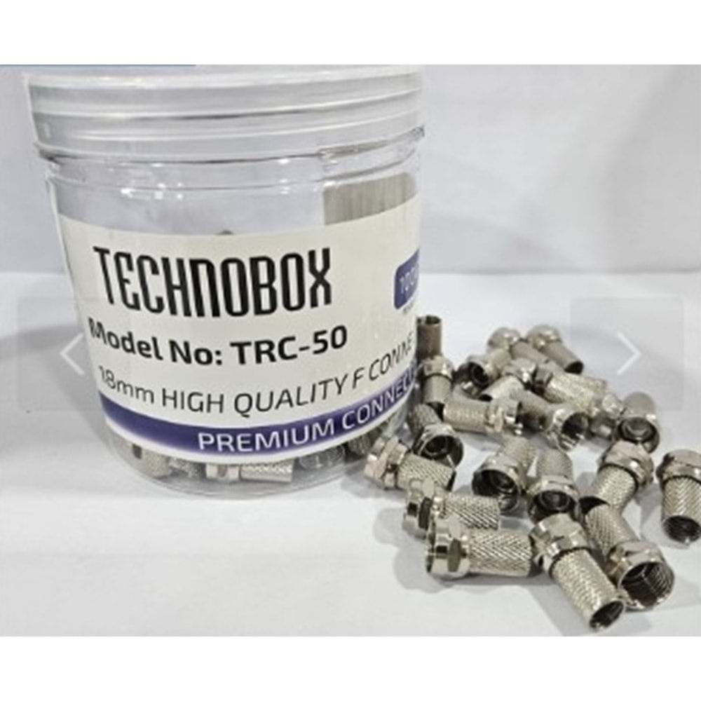 100 ADET TRC-50 RG6 F KONNEKTÖR 1.KALİTE 18 MM