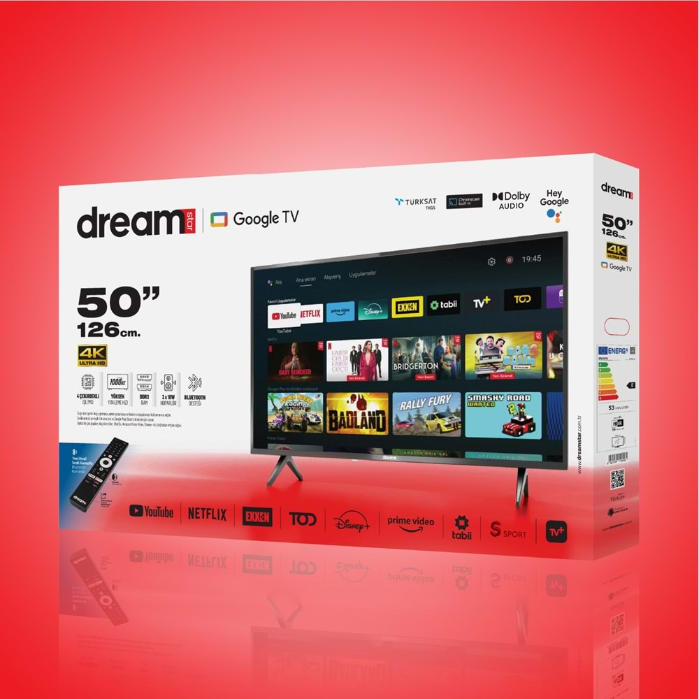 DREAMSTAR ANDROID 50 TV GOOGLE LİSANSLI