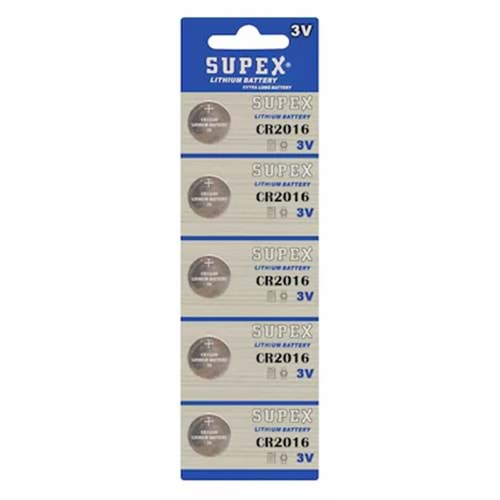 SUPEX CR-2016 3 VOLT DÜĞME PARA PİL 5 ADET