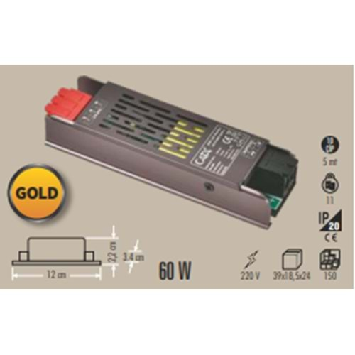 CT-2574 12 V 5 AMPER METAL ADAPTÖR