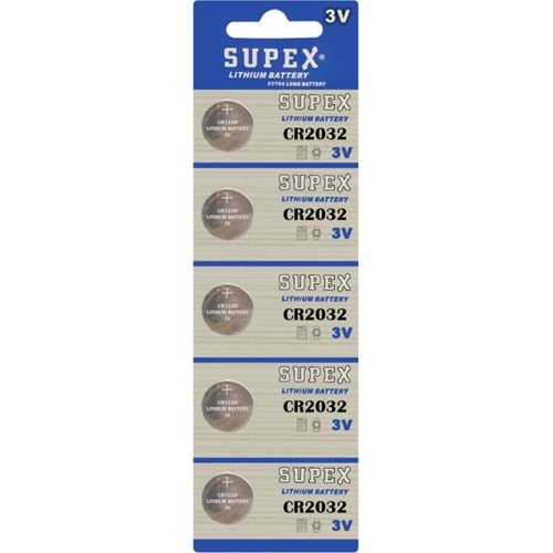 SUPEX CR-2032 3 VOLT DÜĞME PARA PİL 5 ADET