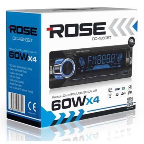 ROSE DC-4850 BT BLUETOOTH OTO TEYP