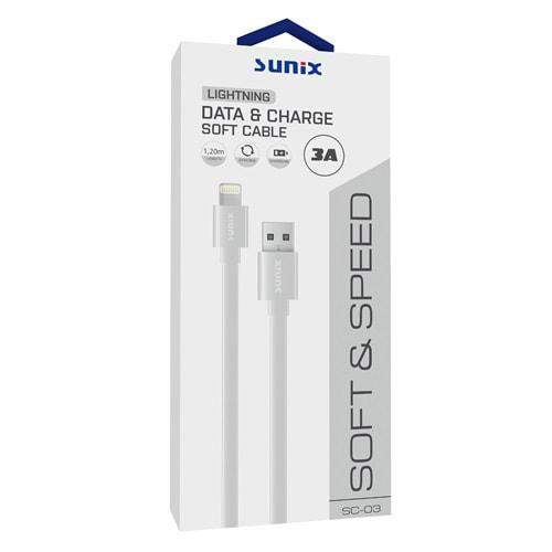 SC-03 SOFT SPEED BEYAZ IOS USB DATAŞARJ KABLOSU