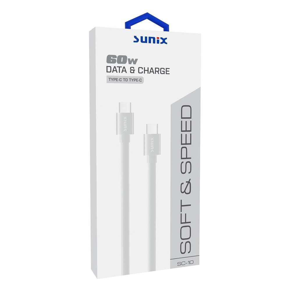 SC-10 DOUBLE SPEED BEYAZ IPHONE MICRO USB DATA ŞARJ KABLOSU