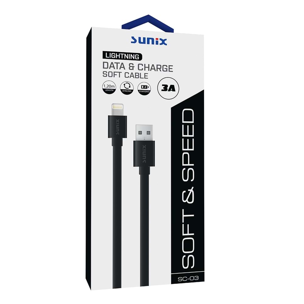 SC-03 SOFT SPEED BEYAZ IOS USB DATAŞARJ KABLOSU