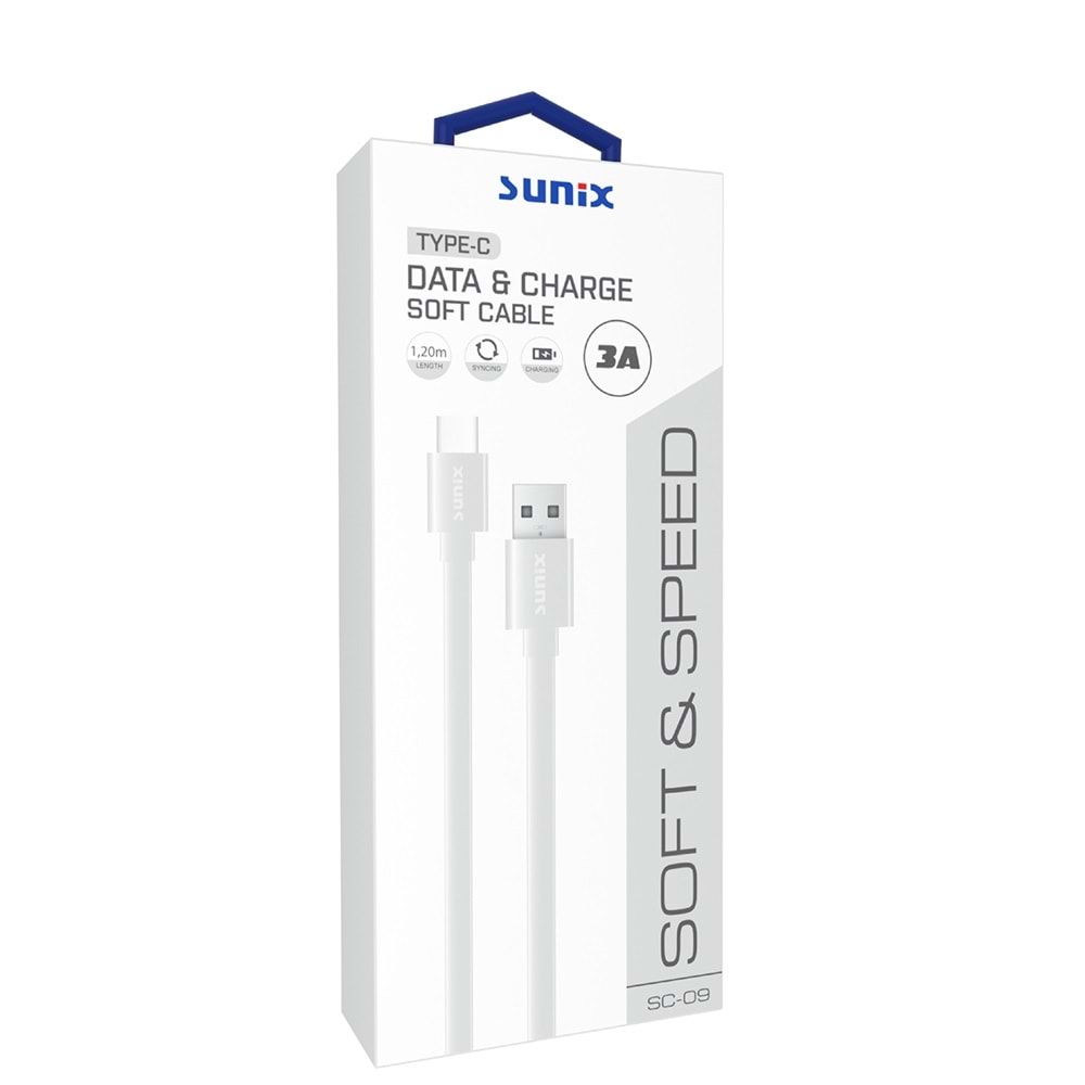 SC-09 SOFT SPEED BEYAZ TYPEC USB DATAŞARJ KABLOSU