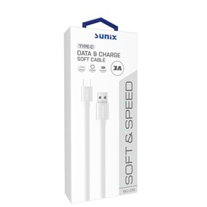 SC-09 SOFT SPEED BEYAZ TYPEC USB DATAŞARJ KABLOSU