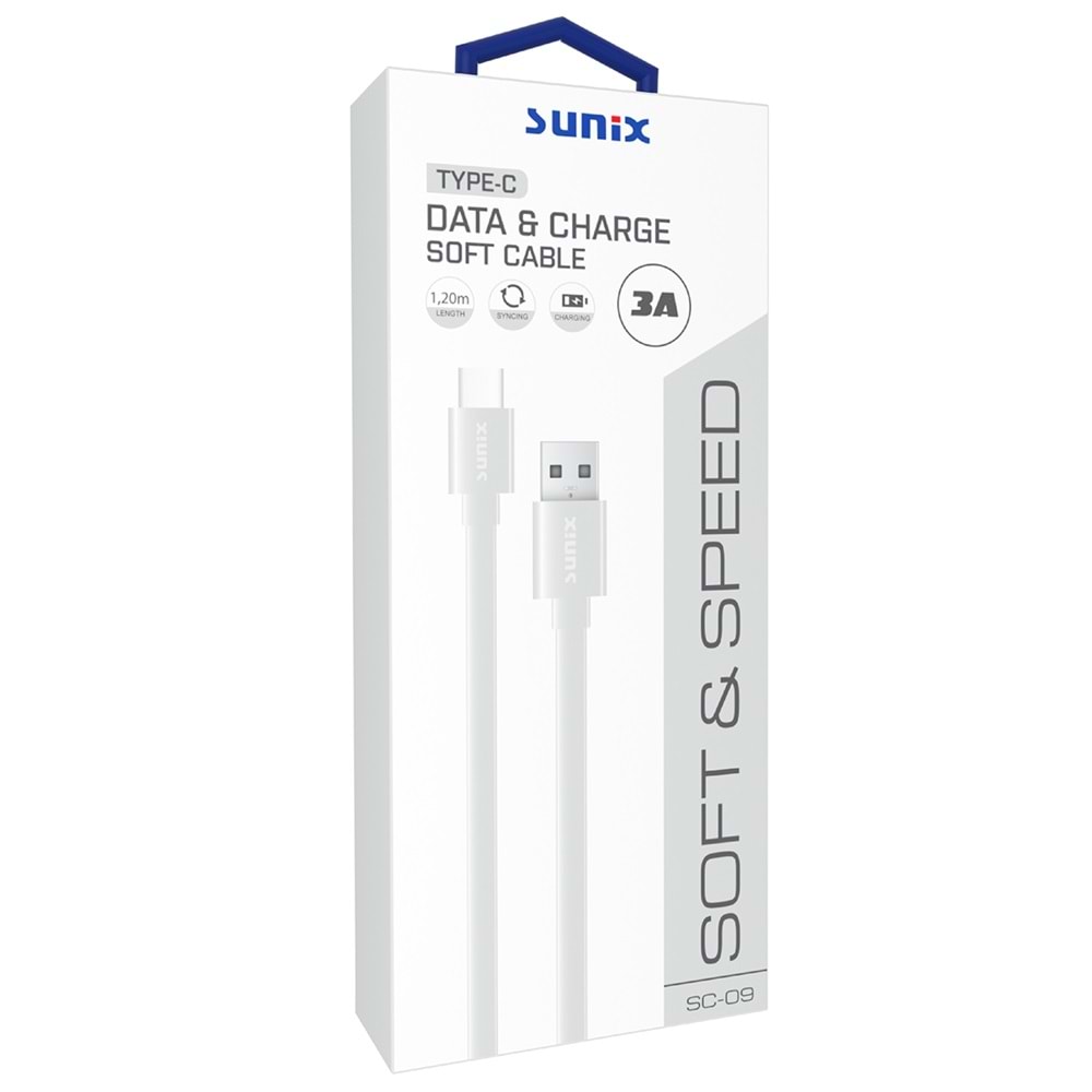 SC-09 SOFT SPEED SİYAH TYPEC USB DATAŞARJ KABLOSU