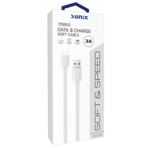 SC-09 SOFT SPEED SİYAH TYPEC USB DATAŞARJ KABLOSU